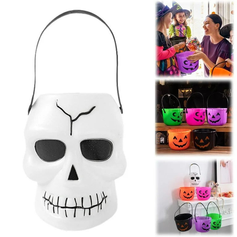 ZTTD Halloween Pumpkin Treat Pail, Halloween Pumpkin Bucket, Portable Jack-O-Lantern Bucket, Tric... | Walmart (US)