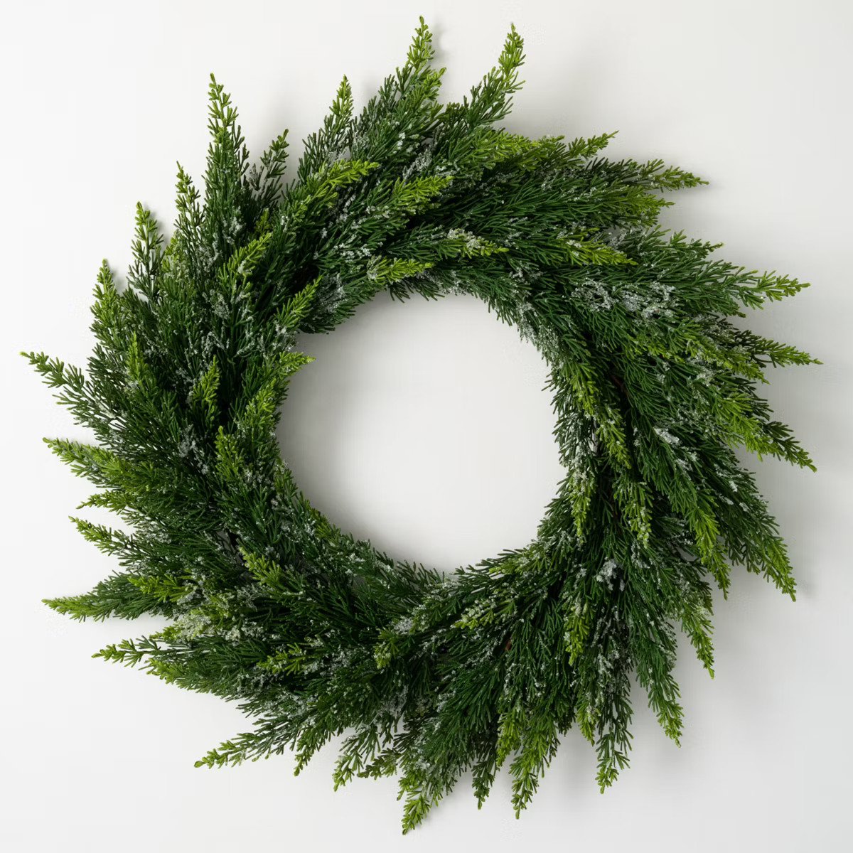 28"H Sullivans Frosted Green Cedar Wreath, Green Winter Wreaths For Front Door | Target