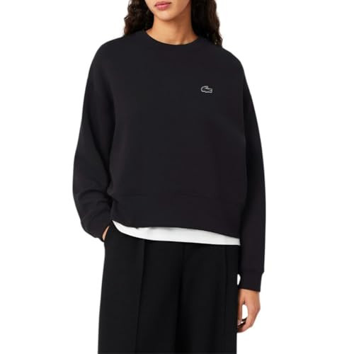 Lacoste Women's Back Print Oversized Sweatshirt, Black, 6 | Amazon (US)