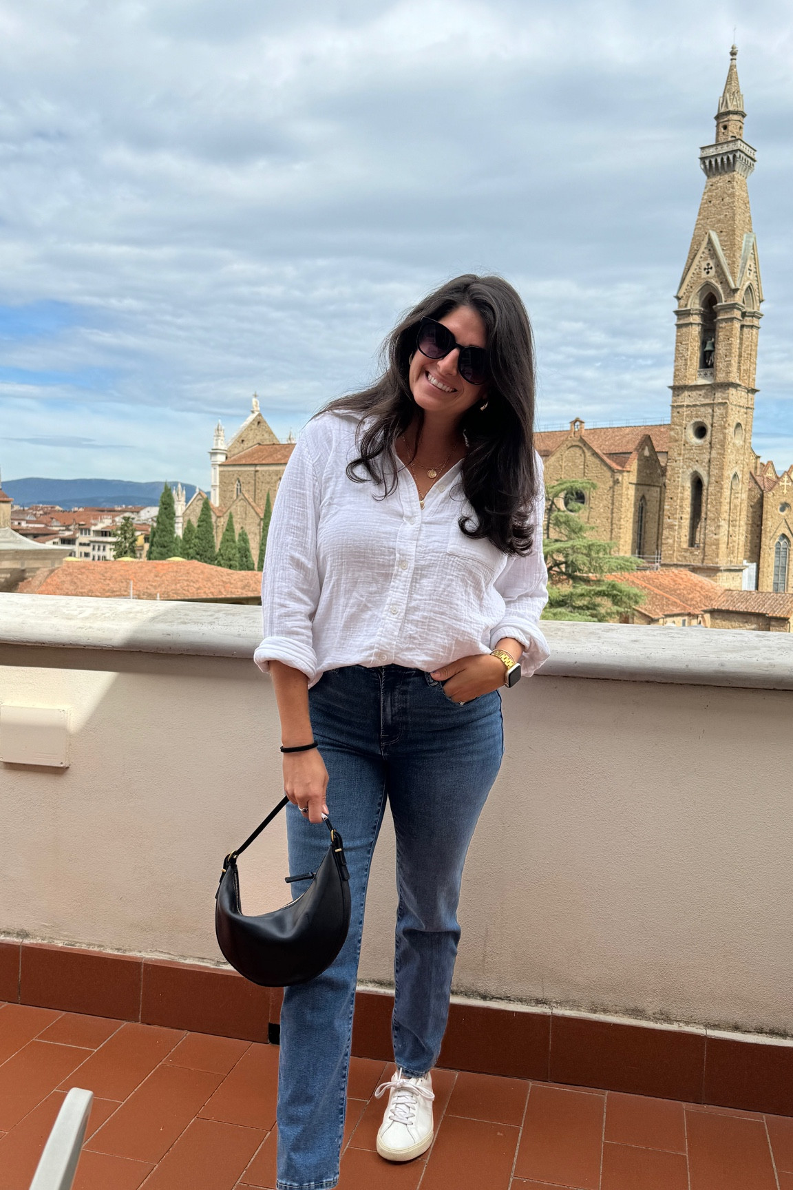 tourist life. I felt pretty, put together and comfortable. #jcrew #goodamerican #italy #travel