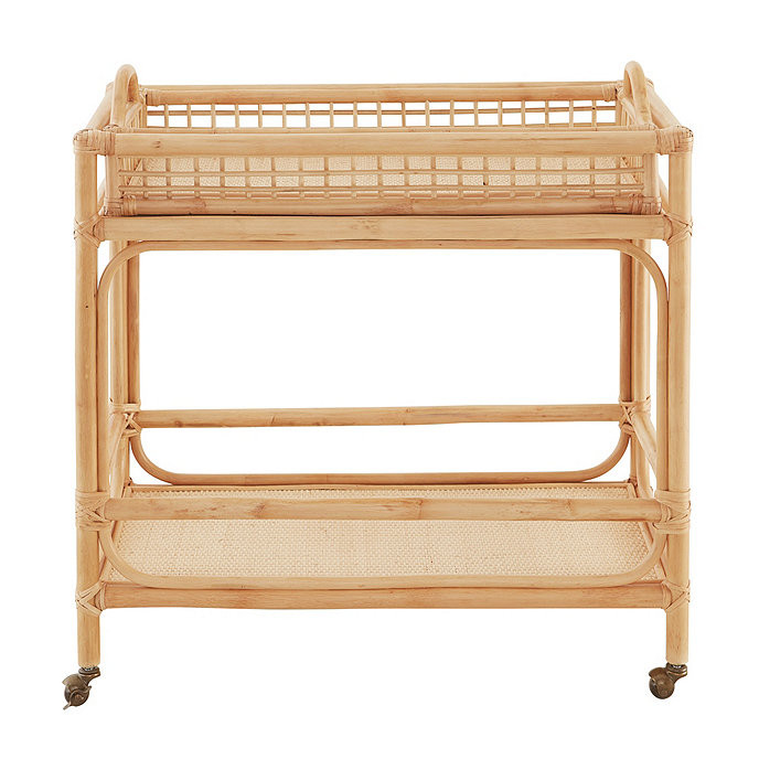 Santiago Rattan Bar Cart | Ballard Designs, Inc.