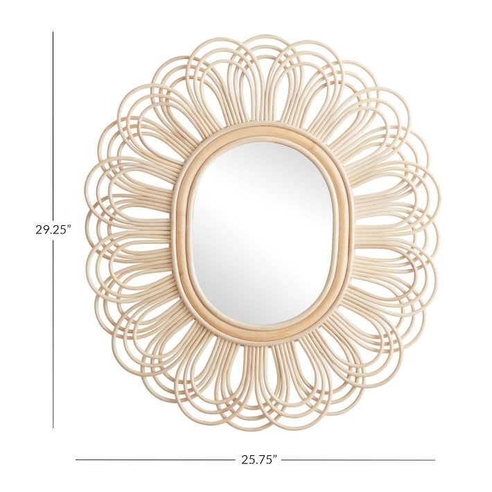Rattan Flower Shaped Mirror | Pottery Barn Teen