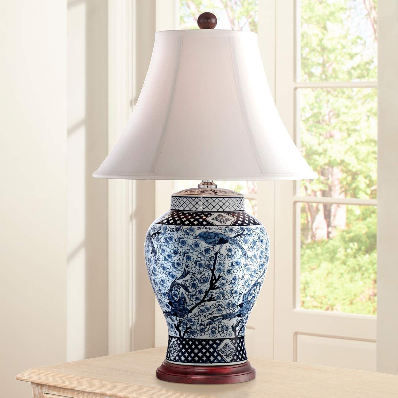 Shonna Blue and White Porcelain Jar Table Lamp | LampsPlus.com