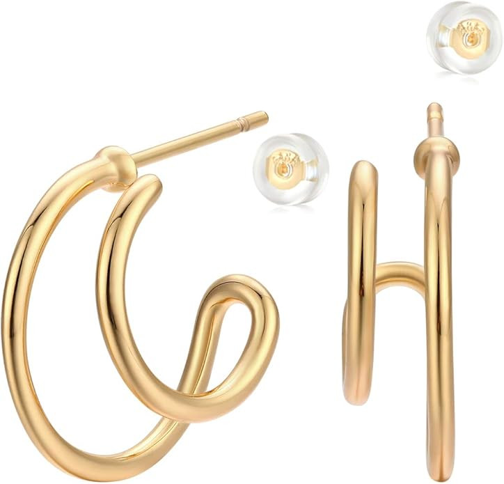 MYEARS Women Hoop Earrings Gold 14K Gold Filled Small Simple Handmade Hypoallergenic Everyday Ill... | Amazon (US)