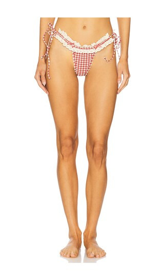Ginham Bikini Bottom in Red | Revolve Clothing (Global)