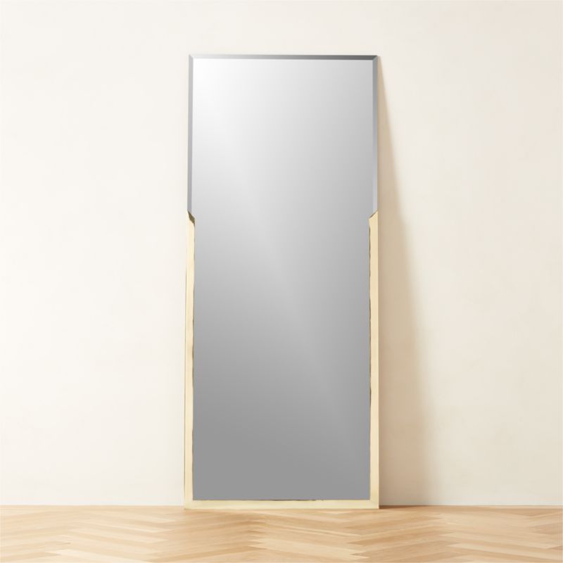 Gael Modern Polished Brass Floor Length Mirror 32''x76" + Reviews | CB2 | CB2