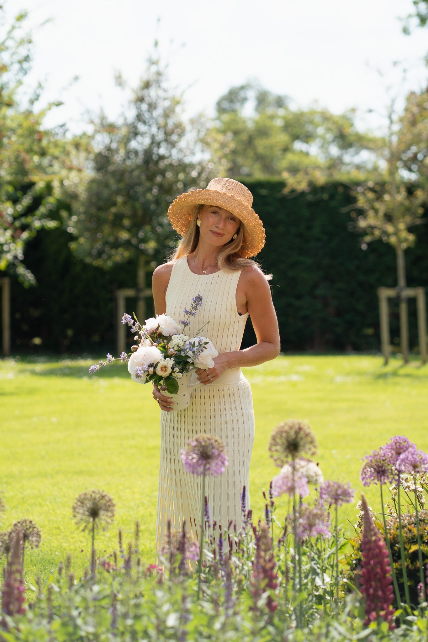 My chic, go to summer outfit 🌼 Butter yellow dress, knitted dress, luxury spring dress from Holland Cooper 🌱 Straw hat, feminine dress style 🫶🏼

#LTKsummer #LTKspring #LTKdresses