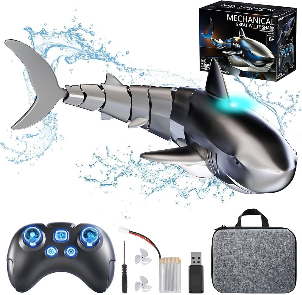 Remote Control Shark Toys for Kids Ages 8-12, 1:18 Scale High Simulation RC Shark- 2.4G Waterproo... | Amazon (US)