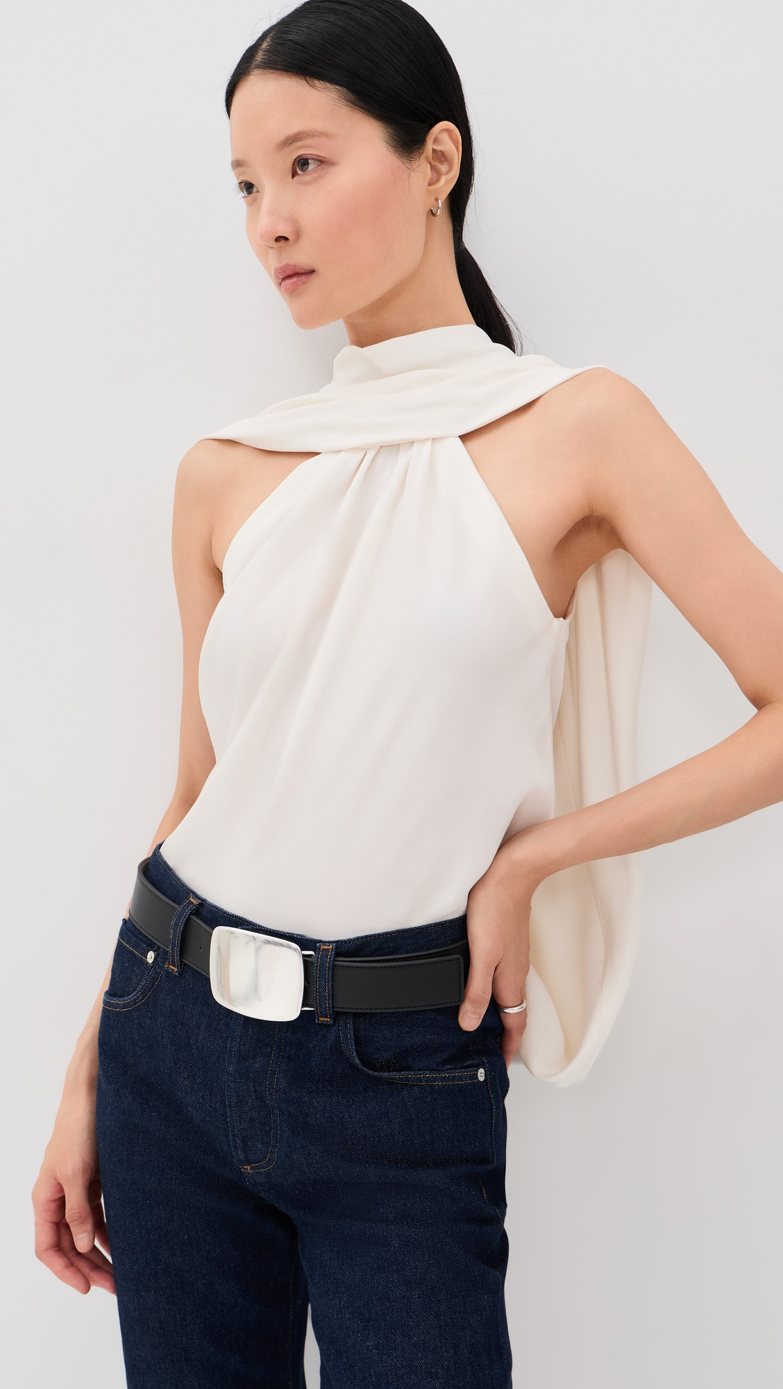 SIMKHAI Scarlett Cape Top Ivory 6 | Shopbop