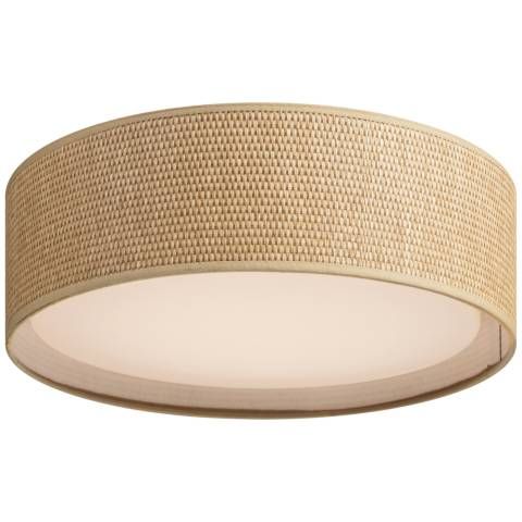 Maxim Prime 16" Wide Grass Cloth Drum LED Ceiling Light | Lamps Plus