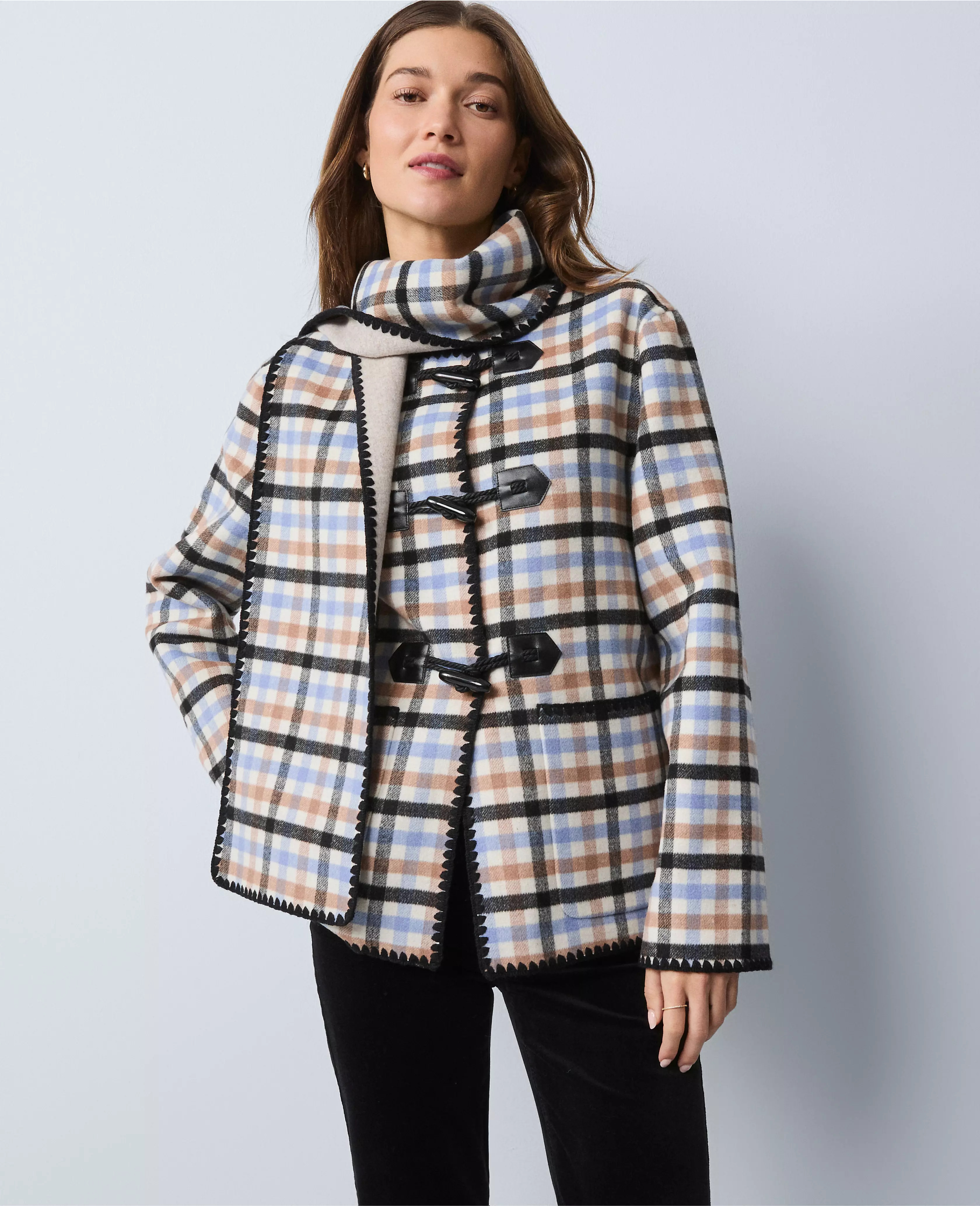 Weekend Collection Plaid Scarf Coat | Ann Taylor