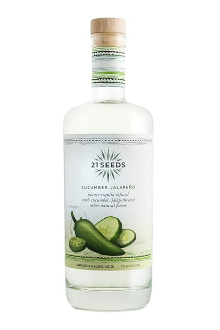 21 Seeds Cucumber Jalapeno, Infused Tequila Blanco, 750 ml Bottle | Amazon (US)