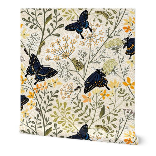 Black Swallowtail Habitat Large Scale | Spoonflower