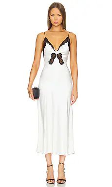 Ronny Kobo Candy Dress in Ivory & Jet Black from Revolve.com | Revolve Clothing (Global)