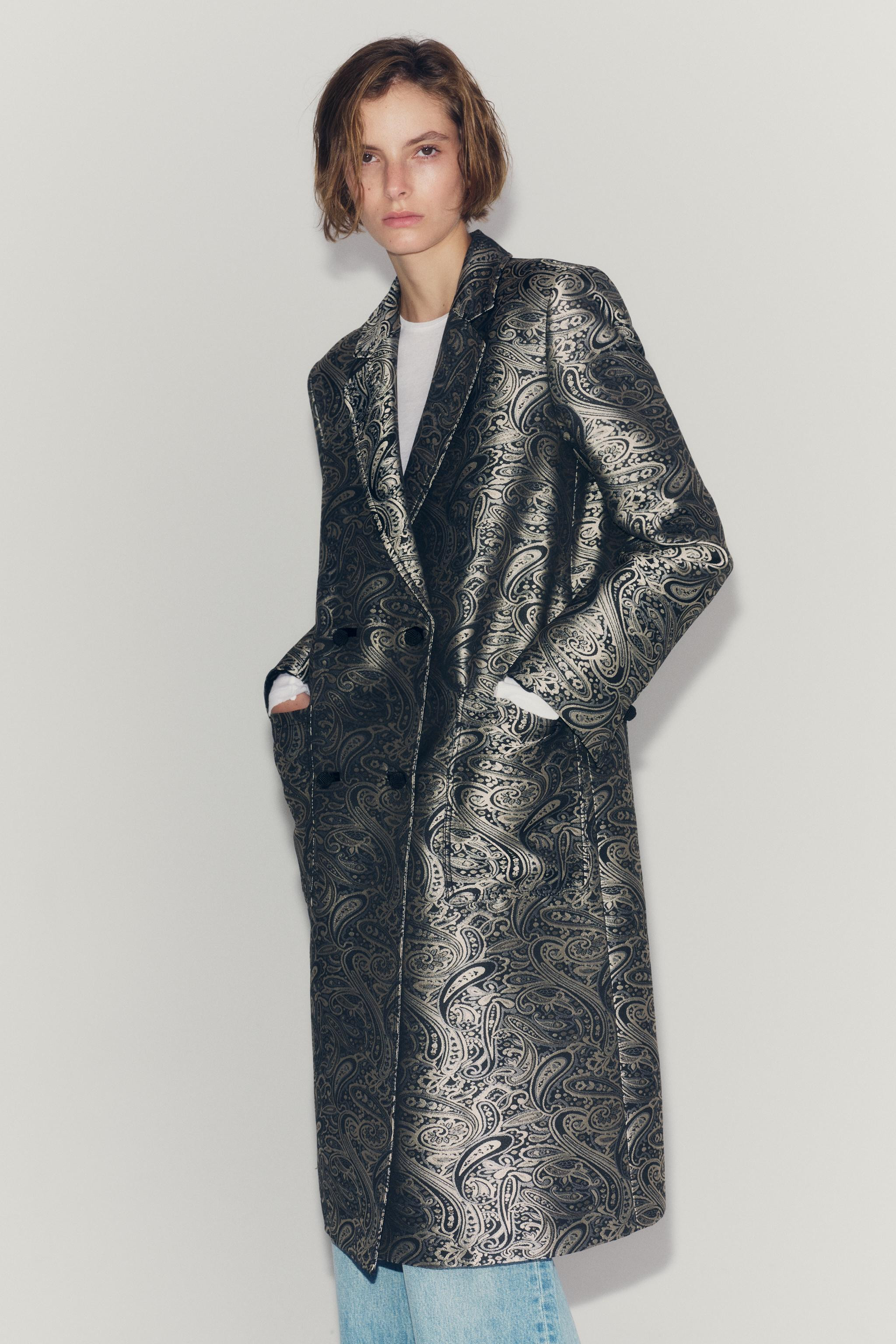 ZW COLLECTION JACQUARD COAT | Zara US