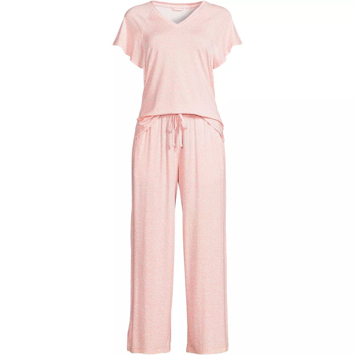 Lands' End Women's Cooling Pajama Set - Short Sleeve Top and Crop Pants | Target