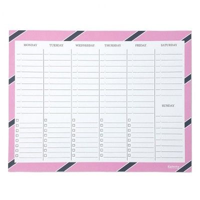Weekly Schedule Notepad 8.5"x11" Pink Stripes - Kahootie Co | Target