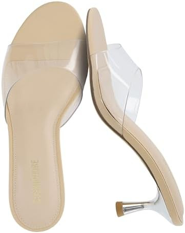 CUSHIONAIRE Giselle Clear Kitten Heels for Women, Comfortable and Stylish Low Heeled Mules Dressy... | Amazon (US)