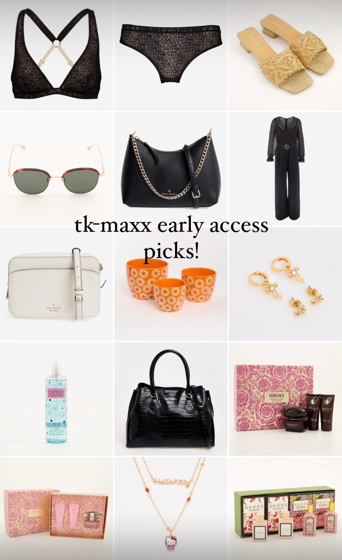 tk-maxx early access picks!

so many cute kate spade handbags, versace and gucci perfume gift sets and bundles. great discounts and so many cute pieces for spring outfits!! 

🏷️ — spring ootd, spring outfit inspo, handbags designer picks, tk-maxx treasure seeker 

#LTKuk #LTKspring #LTKeurope