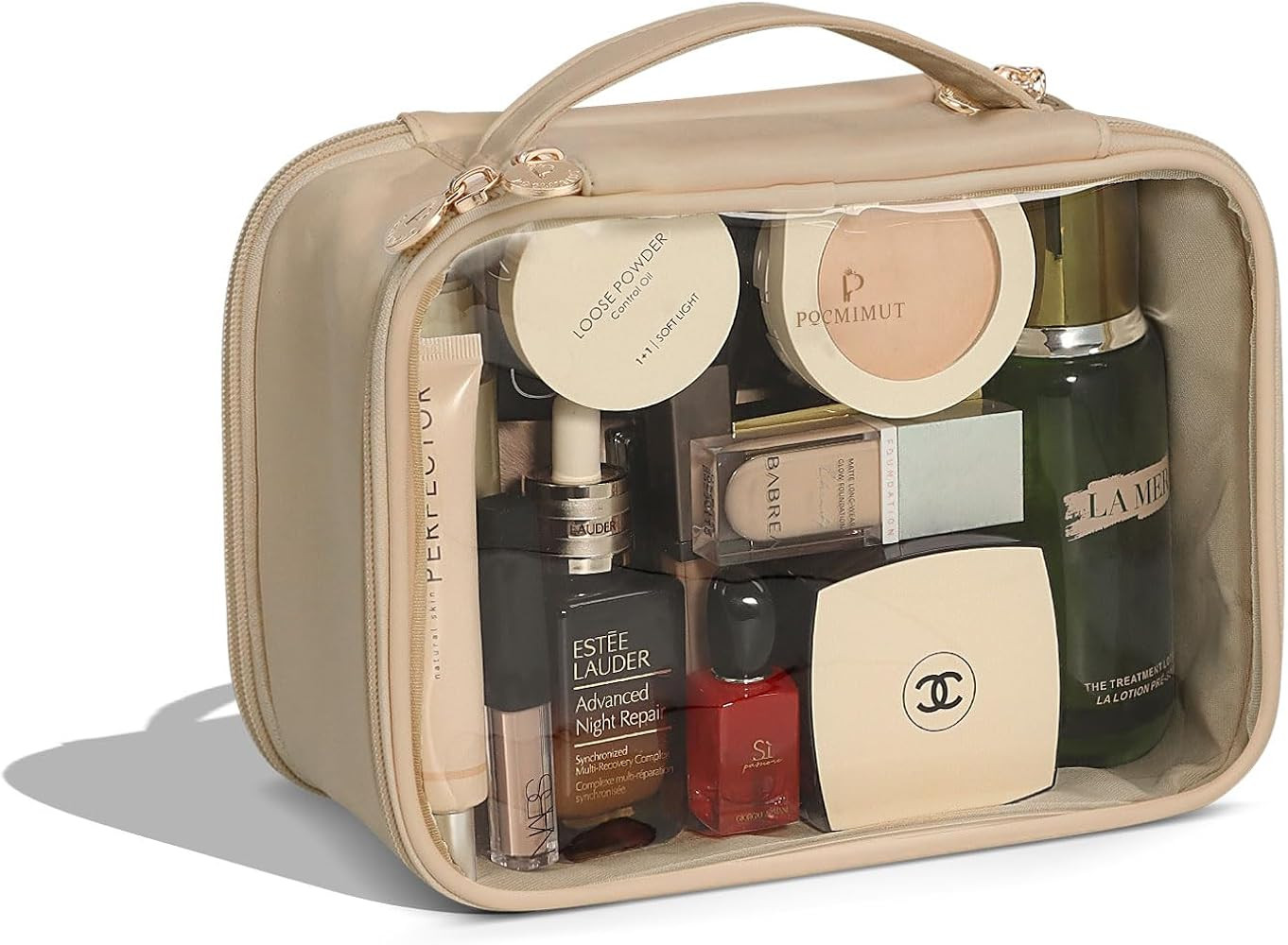 Pocmimut Makeup Bag,Large Clear Cosmetic Bags for Women,Travel Clear Makeup Bag for Makeup Brushe... | Amazon (US)