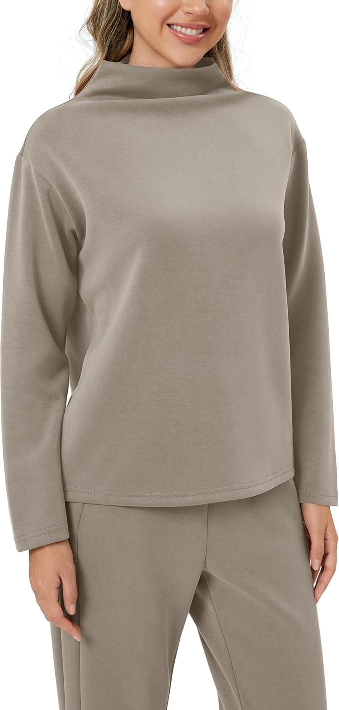 ODODOS Women's Modal Soft Mock Neck Pullover Long Sleeve SweatShirts Relaxed Casual Tops | Amazon (US)
