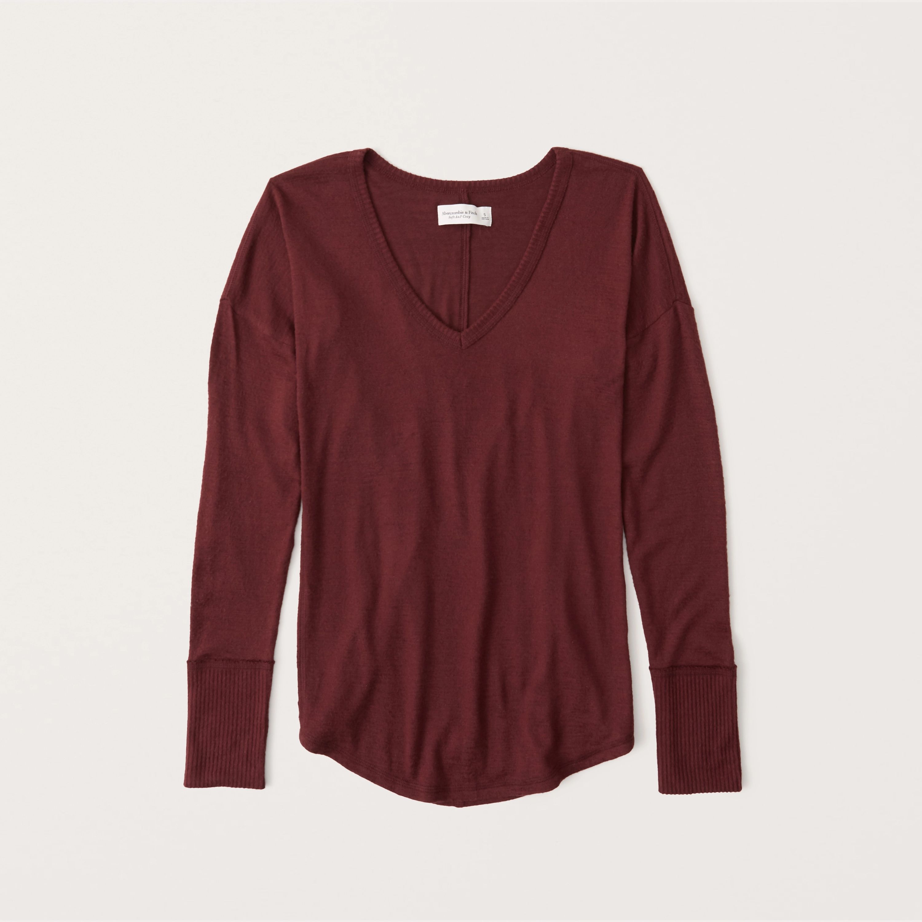 Cozy Long-Sleeve V-Neck Legging Tee | Abercrombie & Fitch (US)