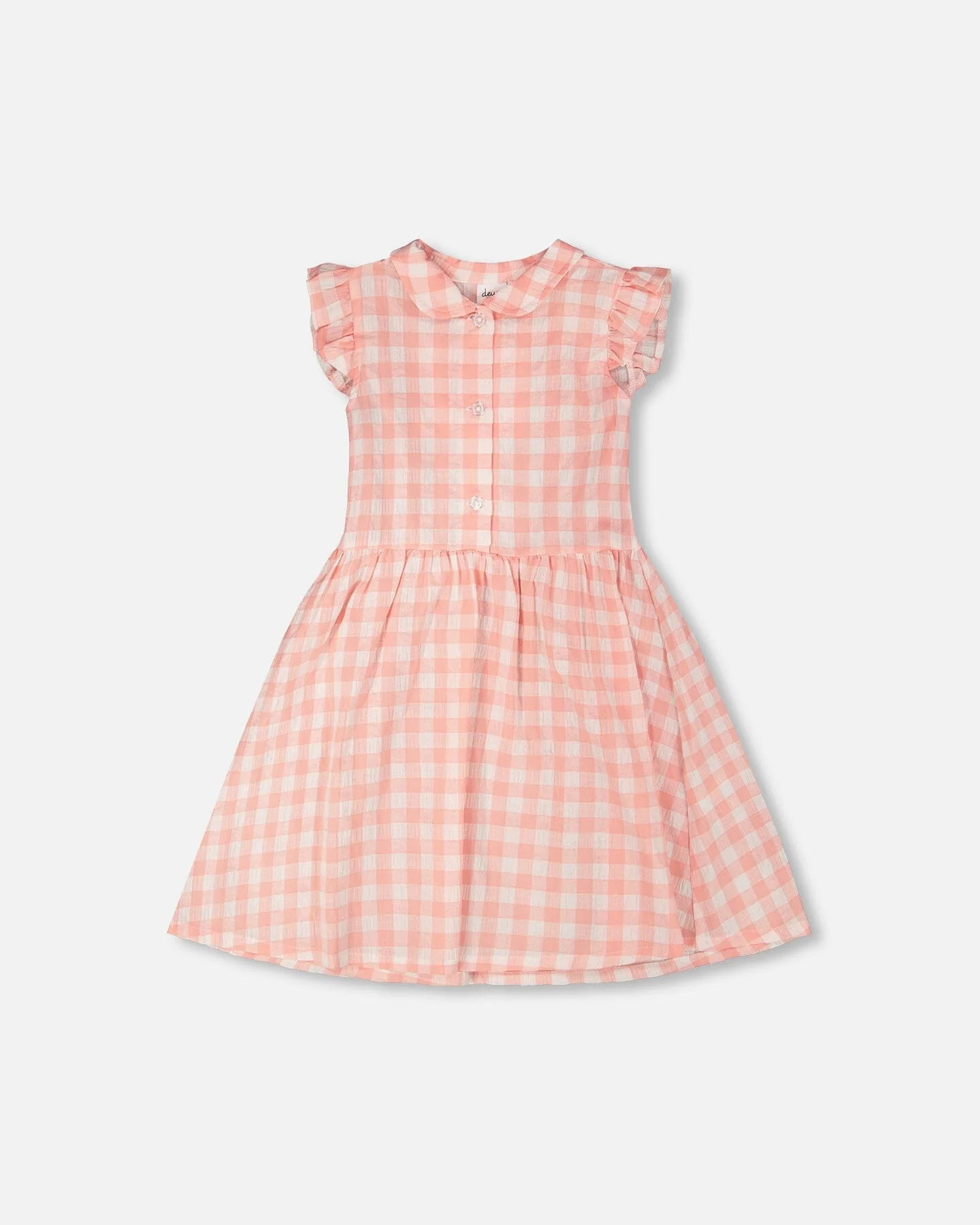 Sleeveless Button Down Dress Pink Gingham - Deux par Deux | Deux par Deux Childrens Designer Clothing