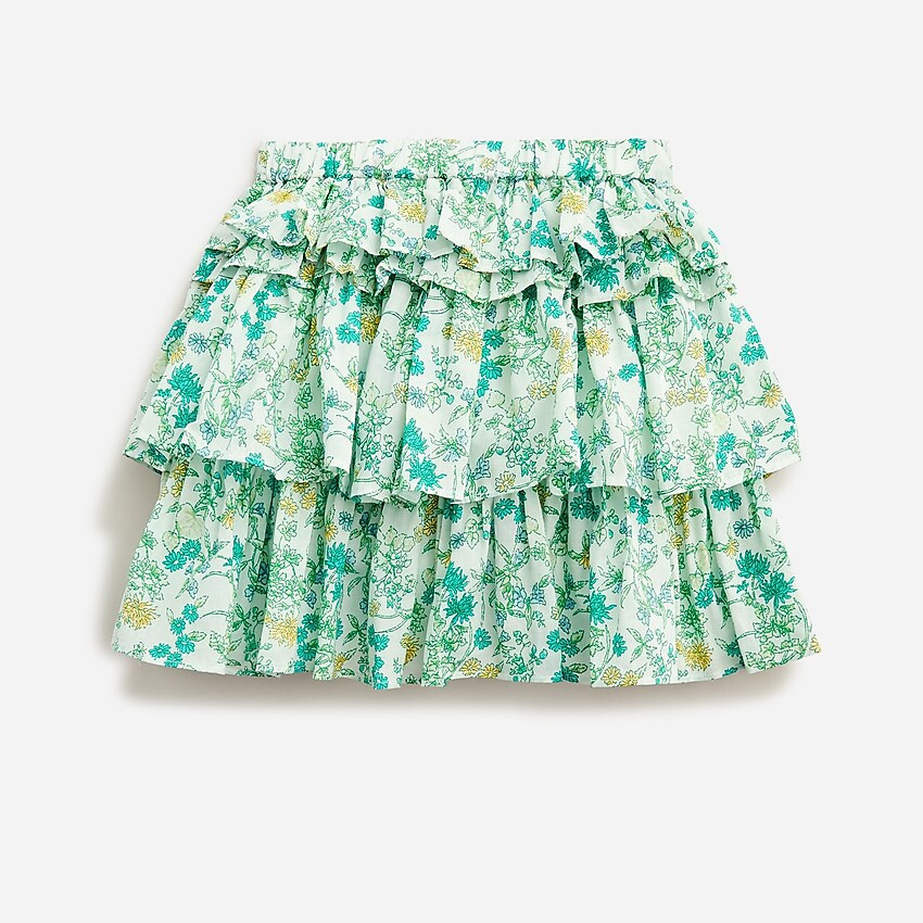 Girls' ruffle skirt in floral | J. Crew US