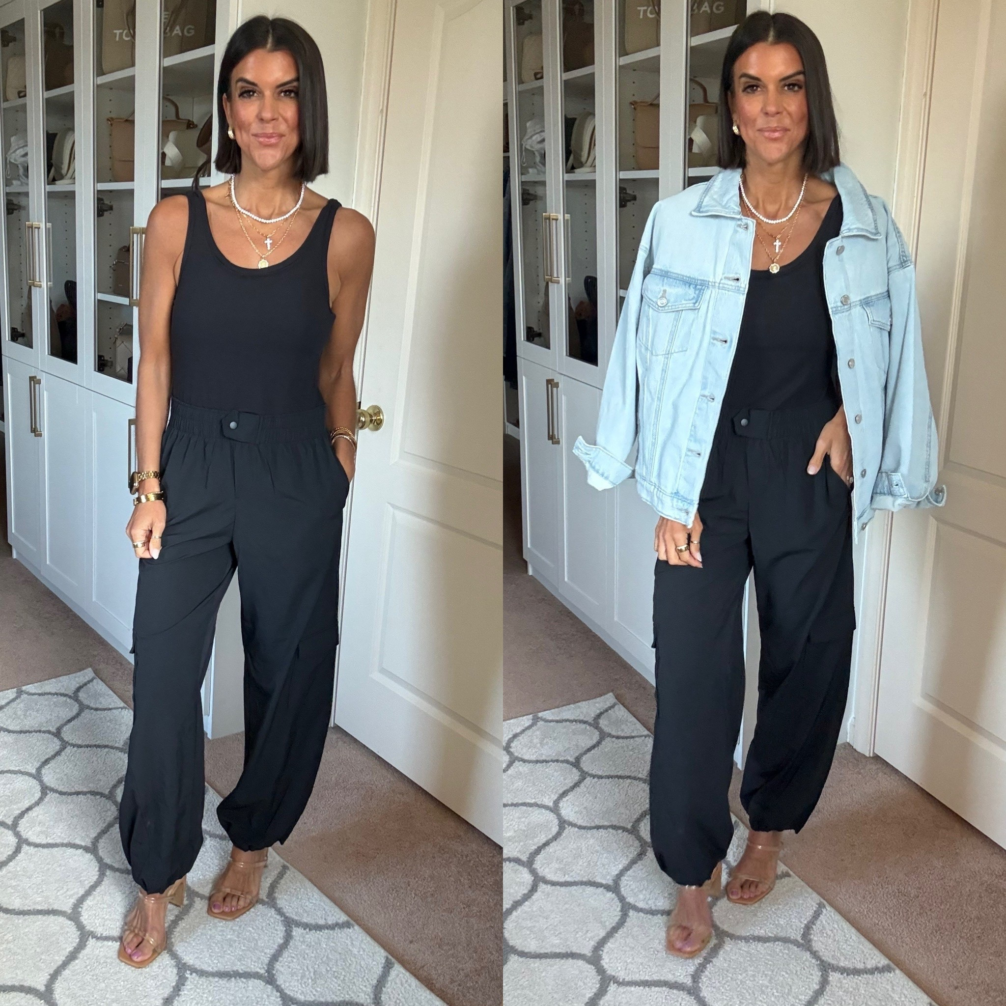 Walmart jumpsuit! Size small. (Should have done size xs) size small in denim jacket 

#LTKSeasonal #LTKSaleAlert #LTKootd