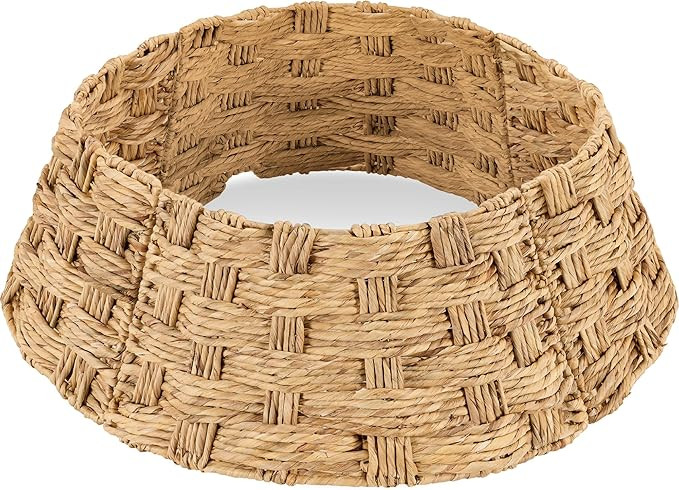 Best Choice Products 42in Christmas Tree Collar, Basket Woven Hyacinth 3-Piece Holiday Rattan Tre... | Amazon (US)
