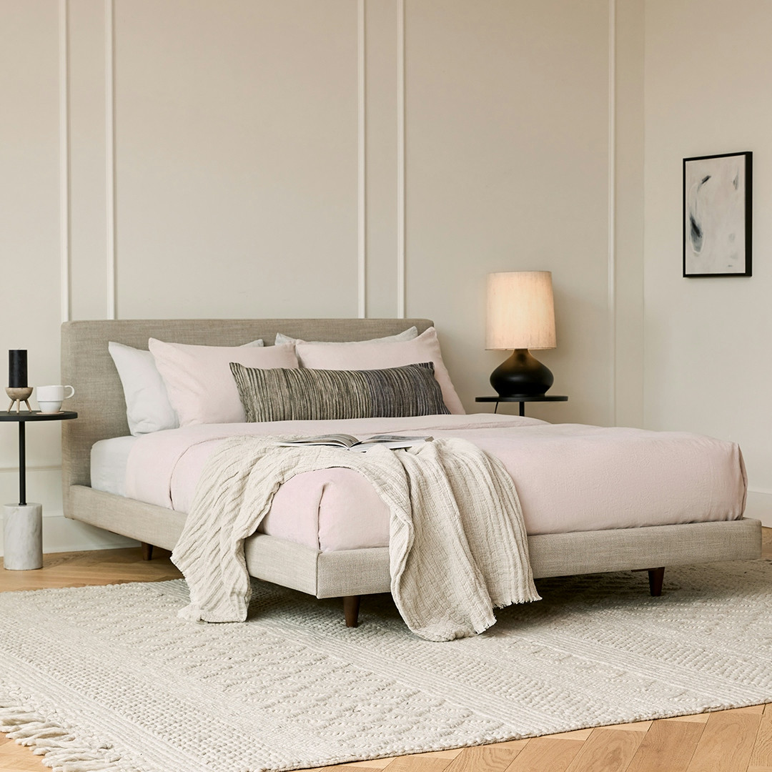 Tessu Queen Low Profile Upholstered Bed - Clay Taupe | Article