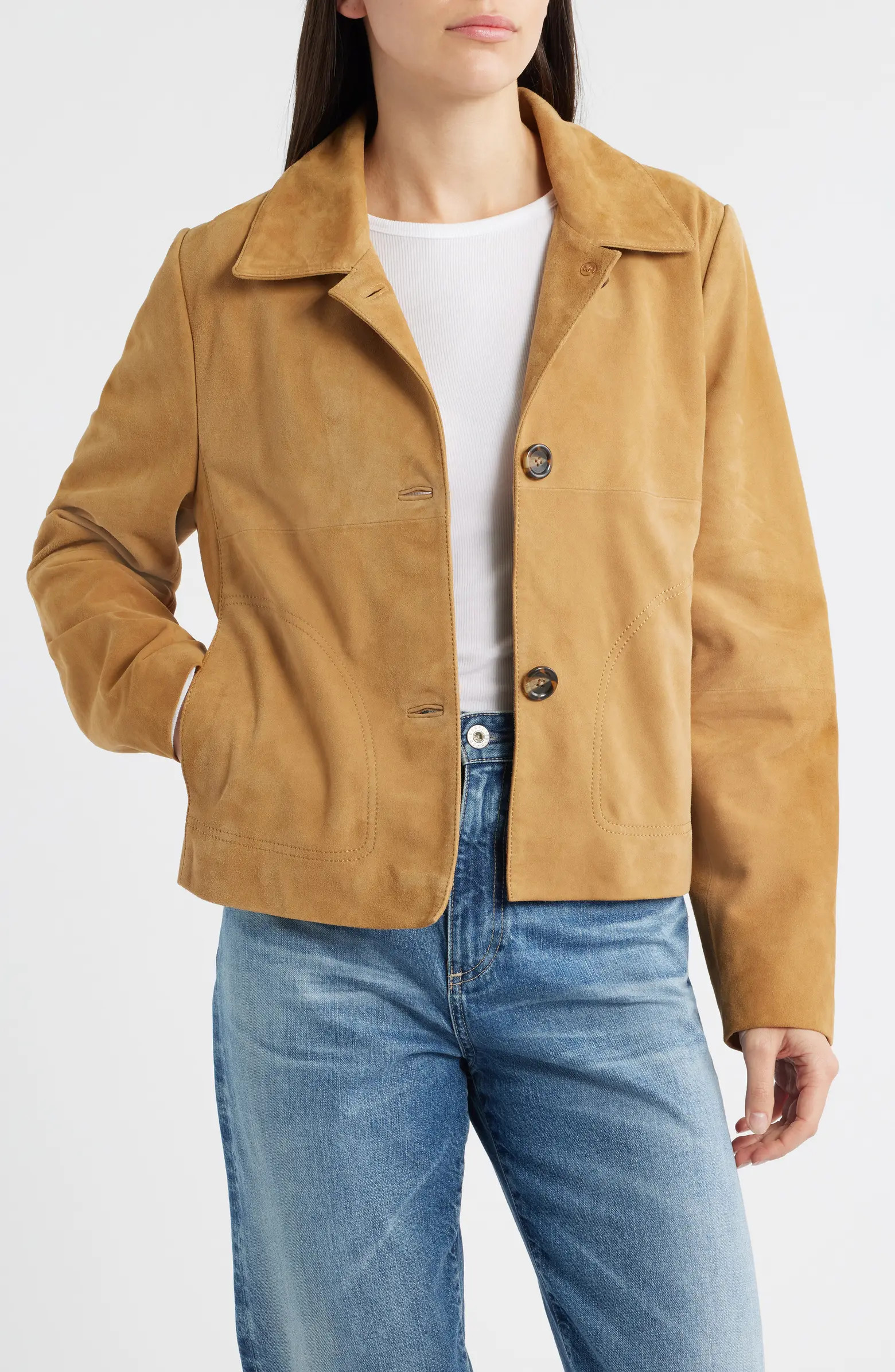 Bernardo Crop Suede Jacket | Nordstrom | Nordstrom