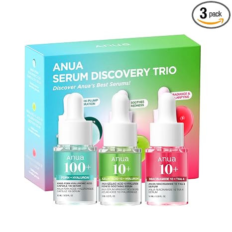Anua Serum Discovery Trio, Hyaluronic Acid, PDRN, Azelaic Acid & TXA Face Serum Kit, Mini Travel ... | Amazon (US)