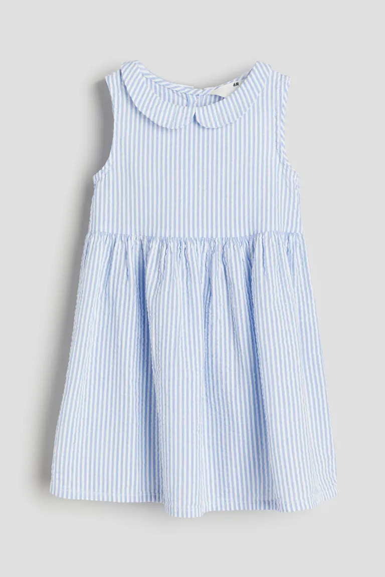 Cotton Dress - Round Neck - Sleeveless - Yellow/striped - Kids | H&M US | H&M (US + CA)
