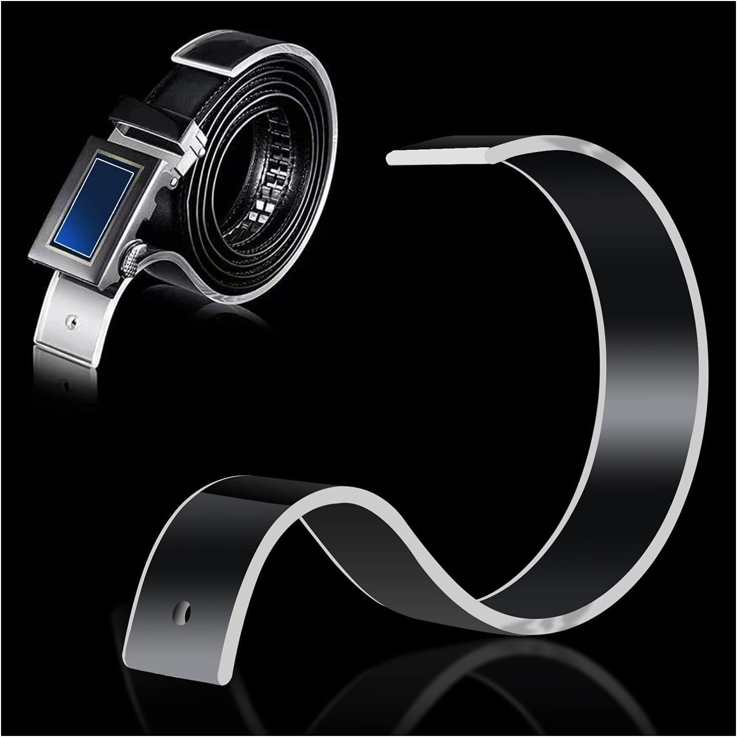 OILCUP 10 PCS Acrylic Belt Display Stand for Men and Women Belt, Rack Holder Closet Organizer Spa... | Amazon (US)