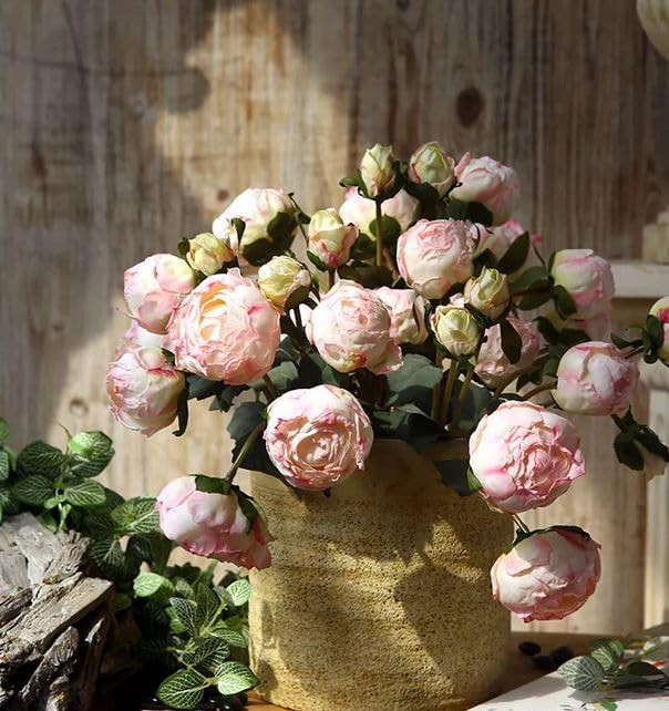 Dried Look Peonies | 9 Stems Cream Artificial Wedding | Home Decoration | Gifts | Decor Floral Fl... | Amazon (US)