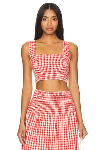 Rhode Tanya Top in Scarlet Toulouse Gingham from Revolve.com | Revolve Clothing (Global)