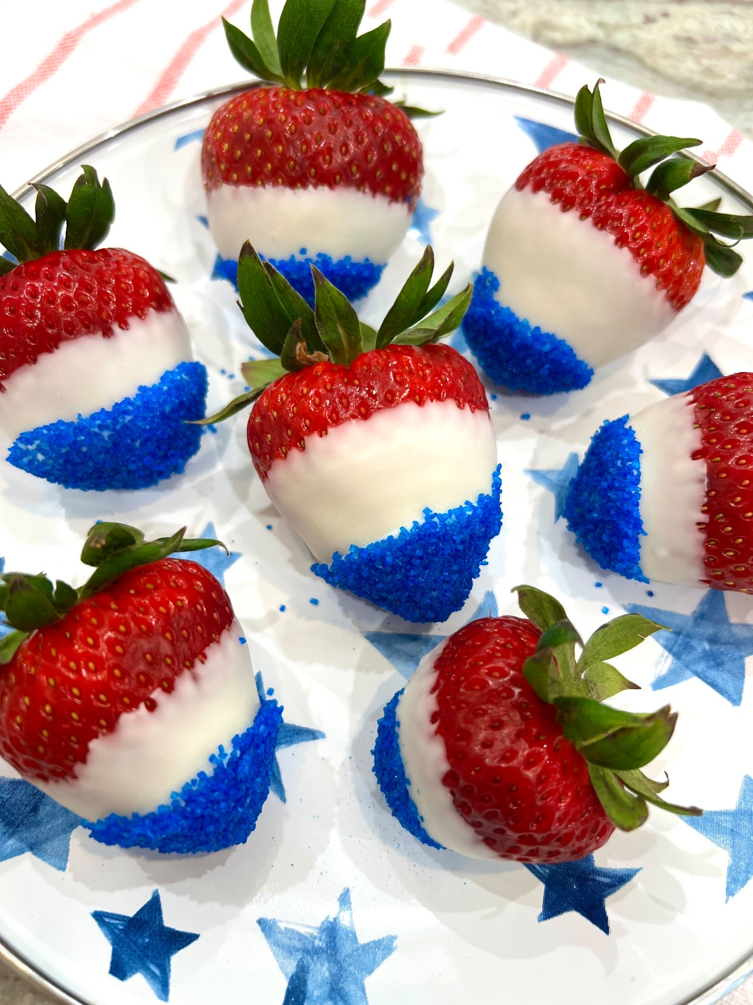Made with only 3 ingredients, these Red, White and Blue Strawberries are sure to be a hit for your patriotic party! 🍓

#LTKSeasonal #LTKParties