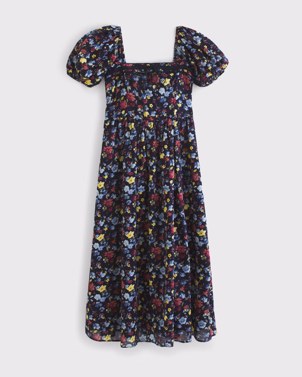 Women's The A&F Emerson Puff Sleeve Midi Dress | Women's Dresses & Jumpsuits | Abercrombie.com | Abercrombie & Fitch (US)
