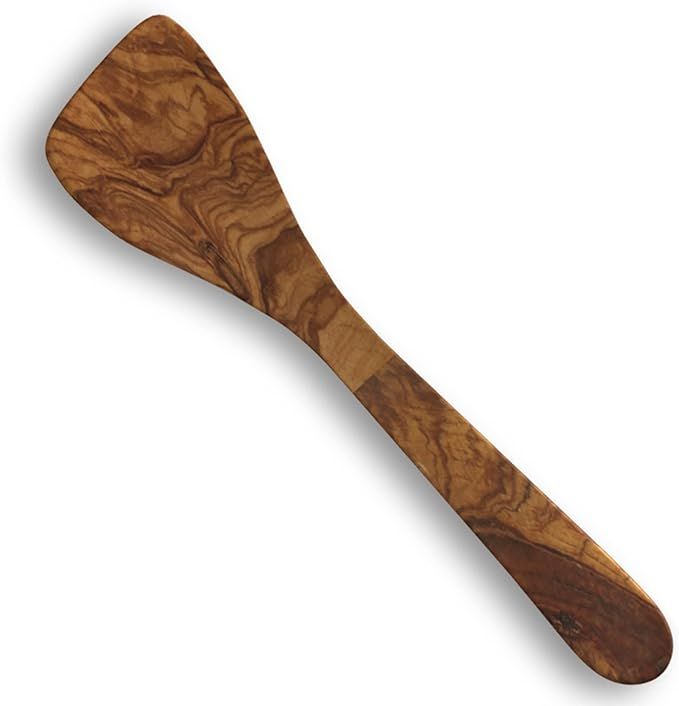olive wood spatula for cooking | wooden scraping spoon with flat bottom edge | Beautiful Wooden S... | Amazon (US)