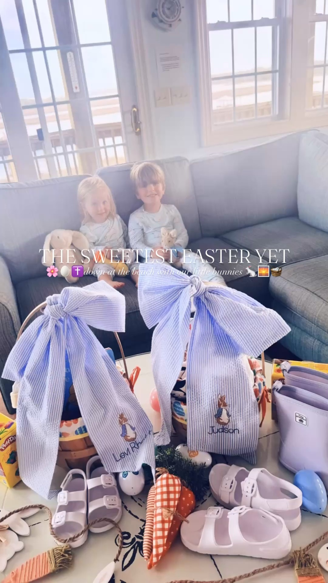 Hands down the sweetest Easter 🐣 yet 🐇🌸 with our little baby bunnies 👶🏼🐰 down by the sea 🌊🌼 and our hearts 🩵 (& hands 🤱) couldn’t be more full after so many beautiful sunrises and sunsets 🌅, dying eggs by the marsh 🎨, Easter egg 🥚 hunting 🧺, the most beautiful Easter morning sunrise service ✝️, playing in the sand and sea 🏝️, a happy visit 🥕 from Peter Cottontail 🫧, precious time with family 🫶🏽, and all the springtime joy!!🪻🌾🪺☀️🐚 #easterbythesea #happyeaster #easter2026 #easterweekend #sweetesteasteryet 

#LTKBaby #LTKSeasonal #LTKTravel