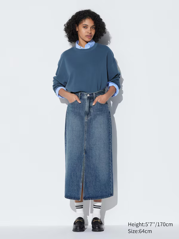 Women Denim Long Skirt | UNIQLO UK | UNIQLO (UK)
