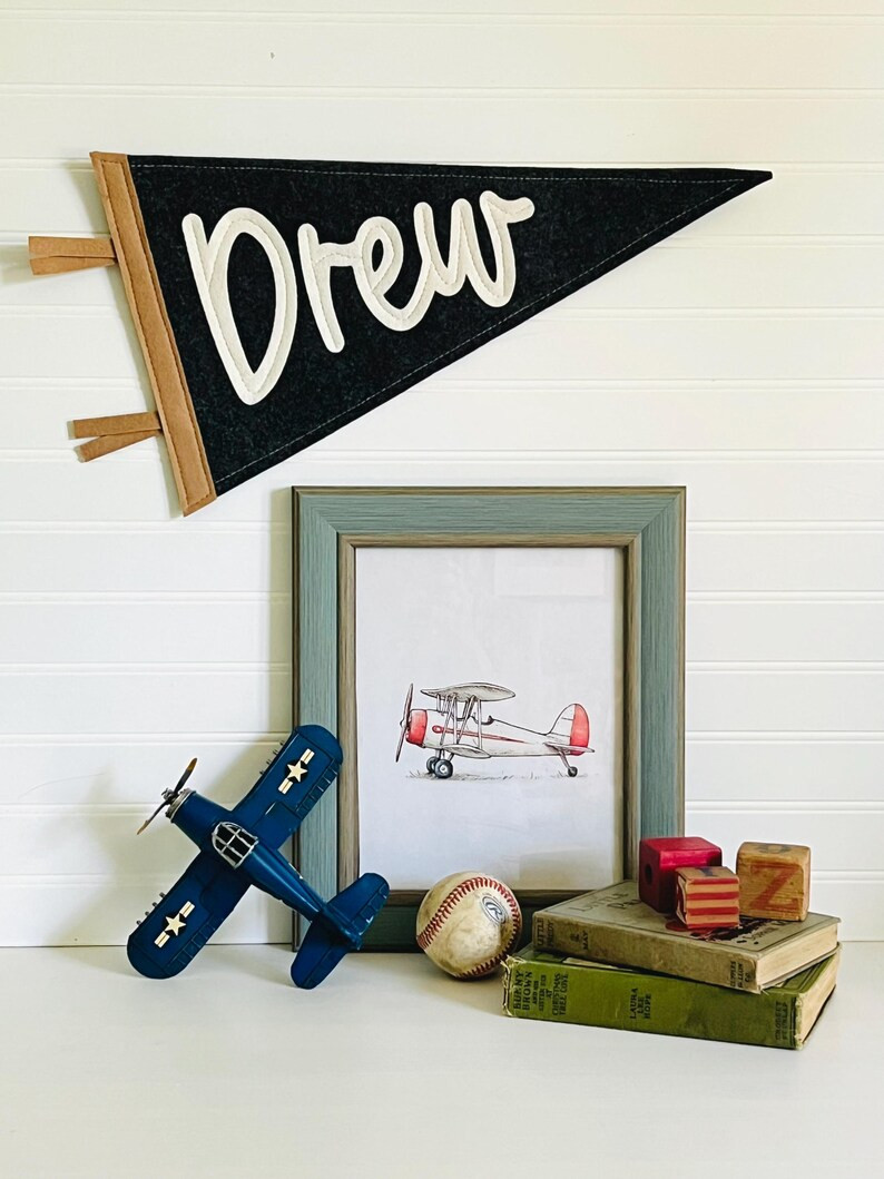 Custom Name Felt Pennant Banner: Neutral Nursery Decor | Etsy (US)