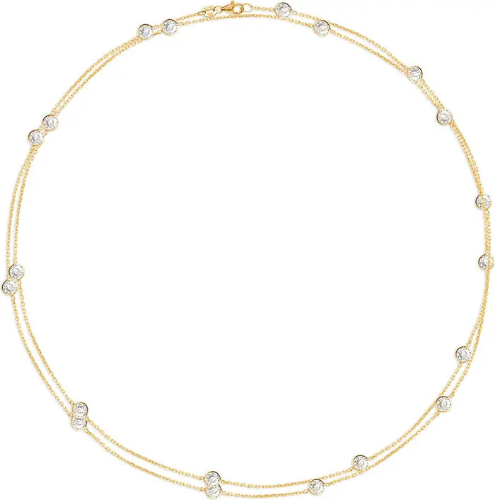 GABI RIELLE Yellow Gold Vermeil CZ Station Wrap Necklace | Nordstromrack | Nordstrom Rack