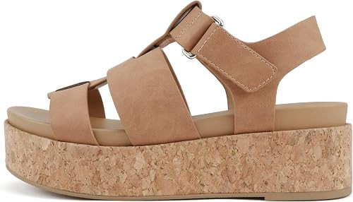 Soda “Amenda” ~ Women Round Toe Fisherman Platform Low Heel Wedge Sandal with Adjustable Ankl... | Amazon (US)