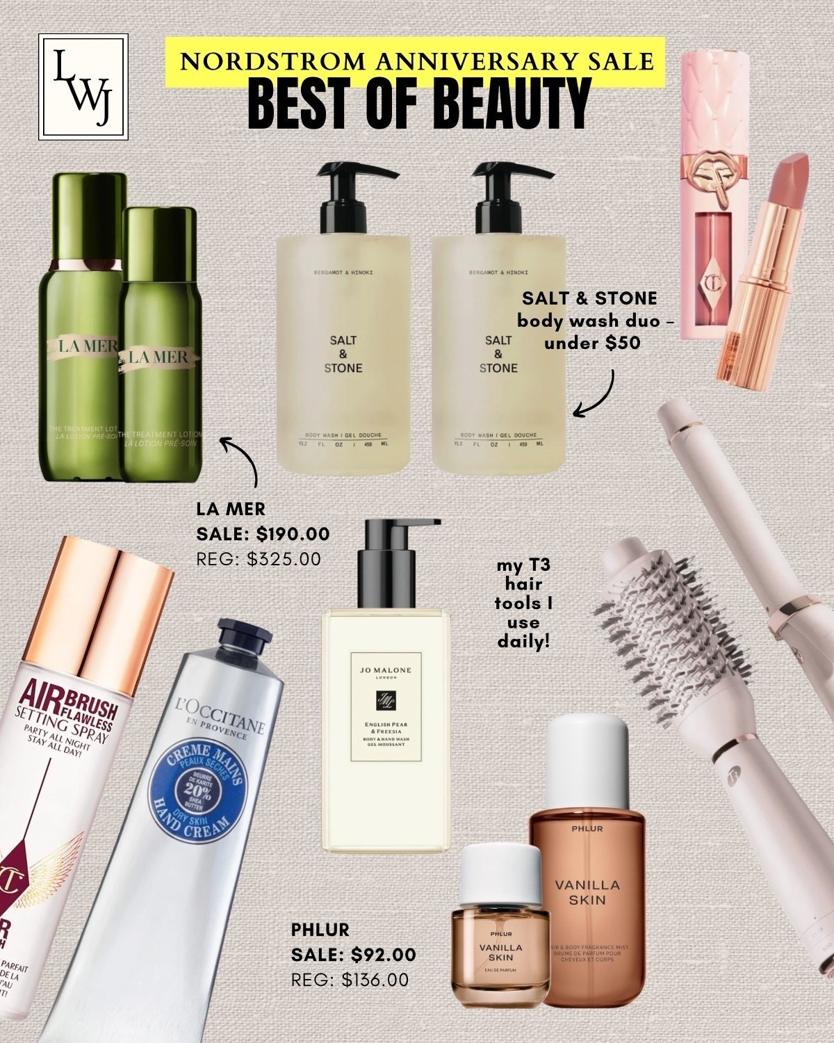 Nordstrom anniversary sale — beauty selects

Nsale / La mer / sand & stone / Charlotte tilburry / loccitane / Jo Malone / phlur / t3 / gift ideas for her

#LTKSaleAlert #LTKBeauty