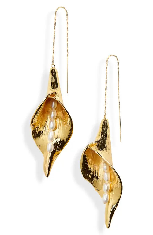 Cult Gaia Calla Freshwater Pearl Drop Earrings in Gold at Nordstrom | Nordstrom