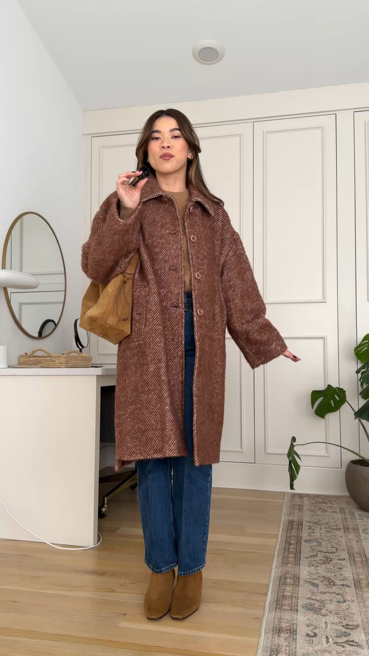 Sizing info: Jeans 23 Extra Short in Dark Rinse, Sweater XS in Saville, Coat Small in Bark Melange! petite fashion, get dressed with me, outfit inspiration, ootd, nashville outfit, Nashville influencer, petite style, vacation style, casual outfits, mom style, petite pants, winter dress, winter outfit, winter pants, winter outfit inpso, winter outfit idea, winter top, winter style, winter sweater, cozy sweater, cold weather sweater, cold weather outfit, winter bag, winter purse, denim, jeans, jacket, winter jacket, winter coat, trench coat, warm coat, 

 

#LTKHoliday #LTKSeasonal #LTKPetite