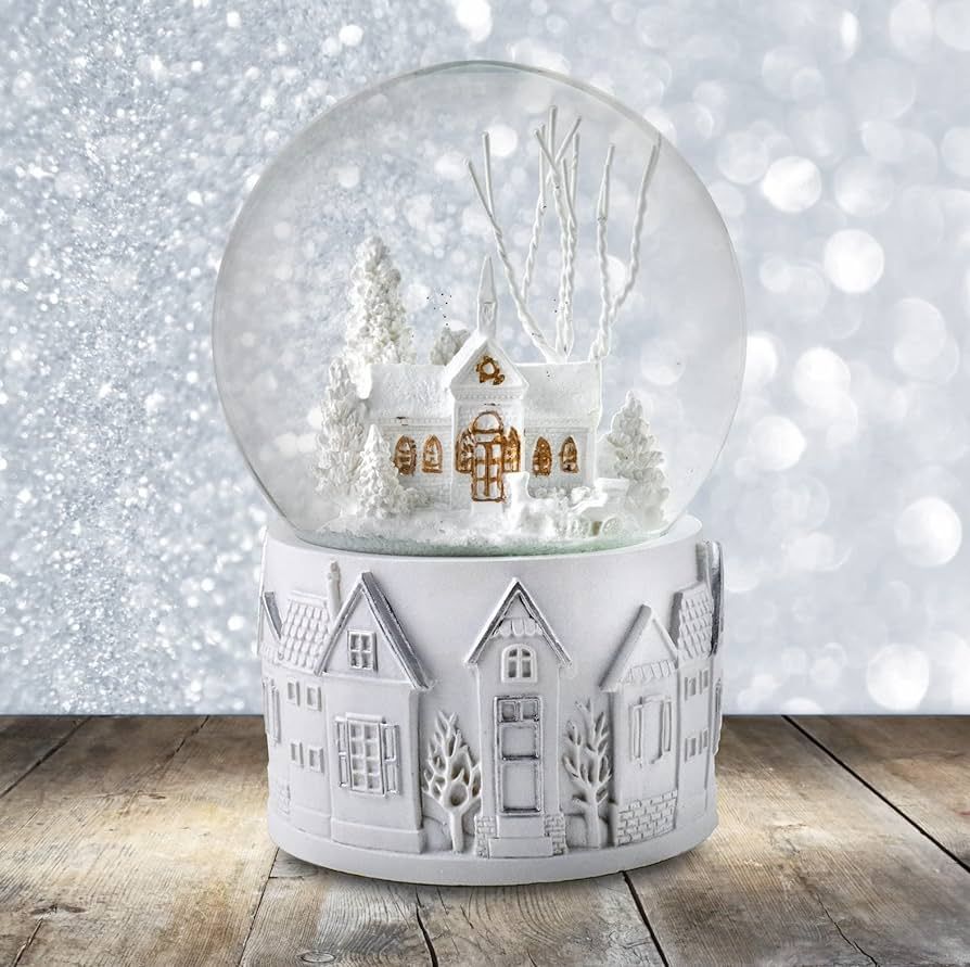100MM White Christmas Scene Snow Globe by San Francisco Music Box Company | Amazon (US)