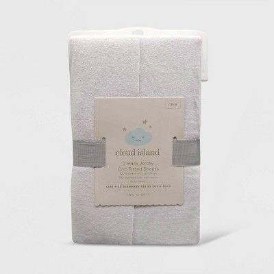 Fitted Crib Jersey Sheet - Cloud Island™ - White 2pk | Target